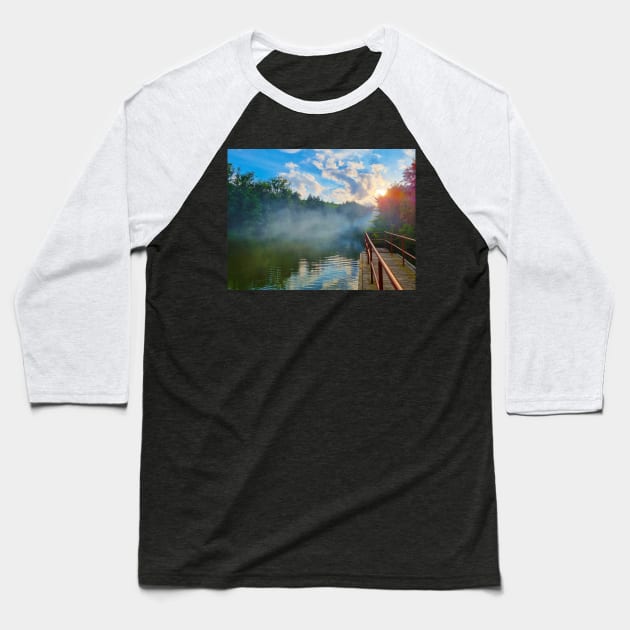 Misty Lake Baseball T-Shirt by Kate-P-